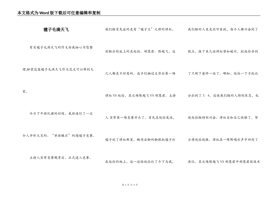 毽子毛满天飞_第1页