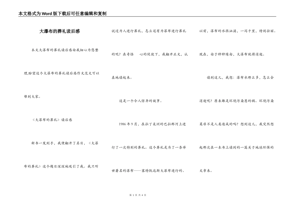 大瀑布的葬礼读后感_第1页