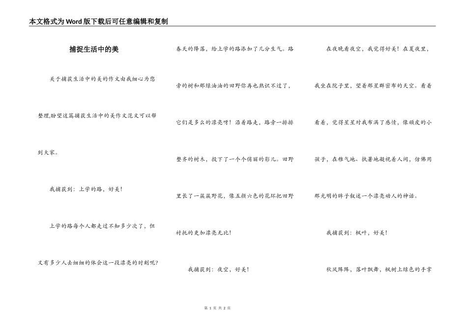 捕捉生活中的美_第1页