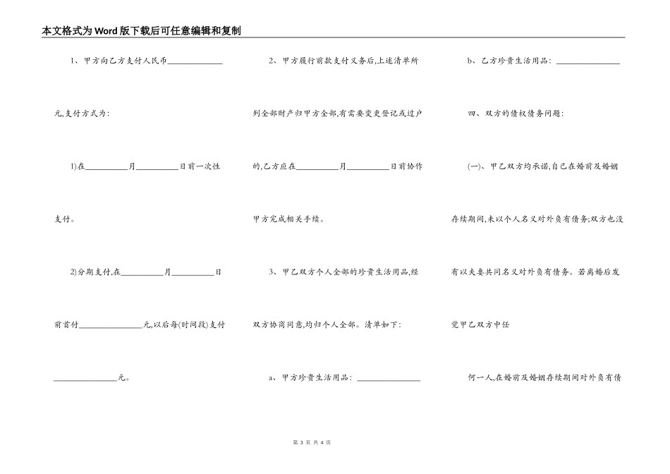 夫妻间的个人债务协议书_第3页