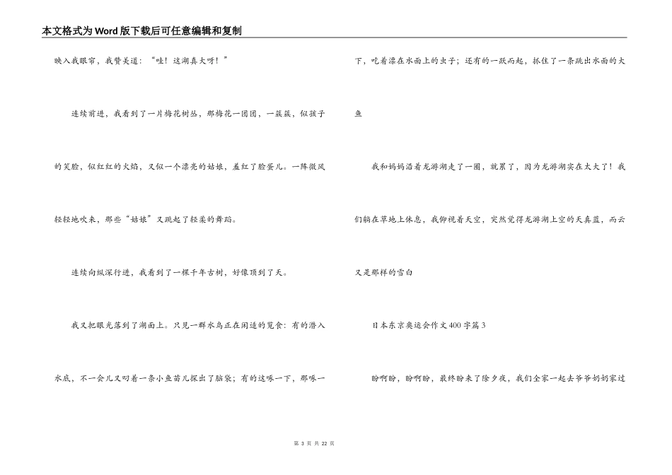 关于日本东京奥运会作文400字【十四篇】_第3页