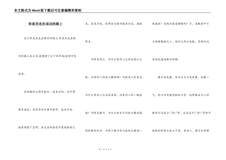 你是否走在成功的路上_第1页