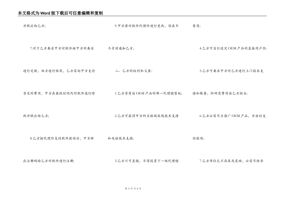 软件产品OEM合作协议模板_第3页