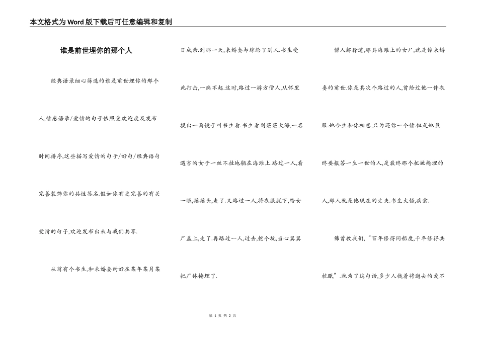 谁是前世埋你的那个人_第1页