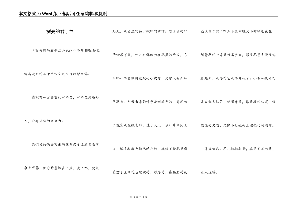 漂亮的君子兰_第1页