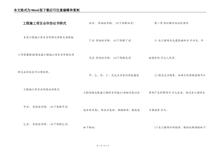 工程施工项目合作协议书样式