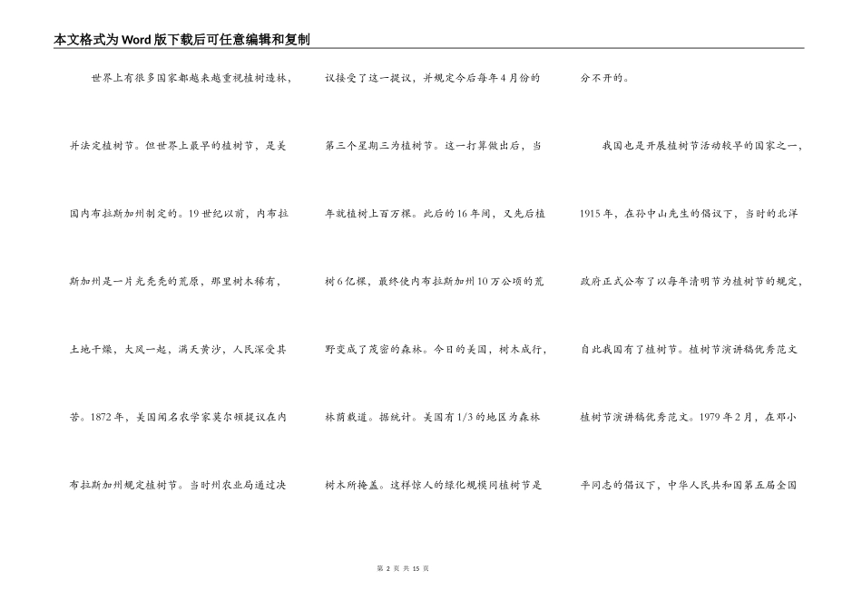 植树节青年志愿者演讲稿2021年_第2页