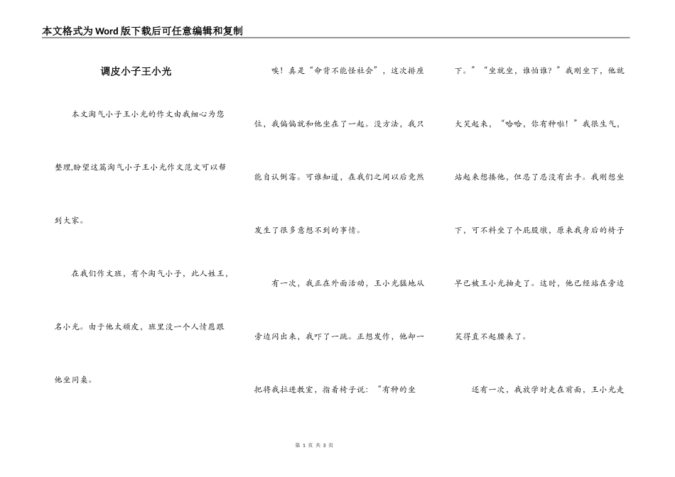 调皮小子王小光_第1页