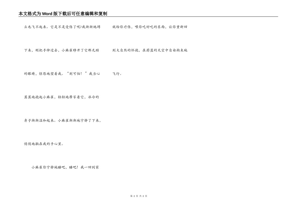 一只受伤的小麻雀_第2页