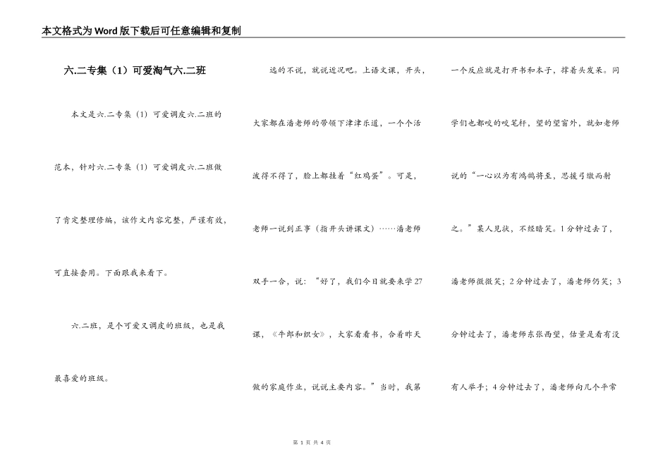 六.二专集（1）可爱淘气六.二班_第1页