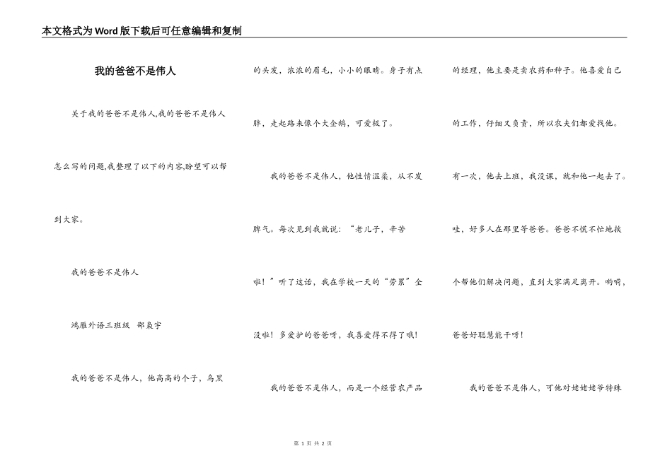 我的爸爸不是伟人_第1页