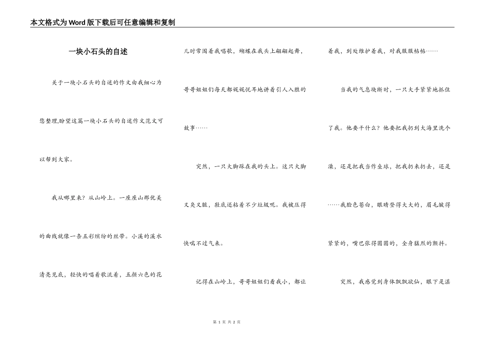 一块小石头的自述_第1页