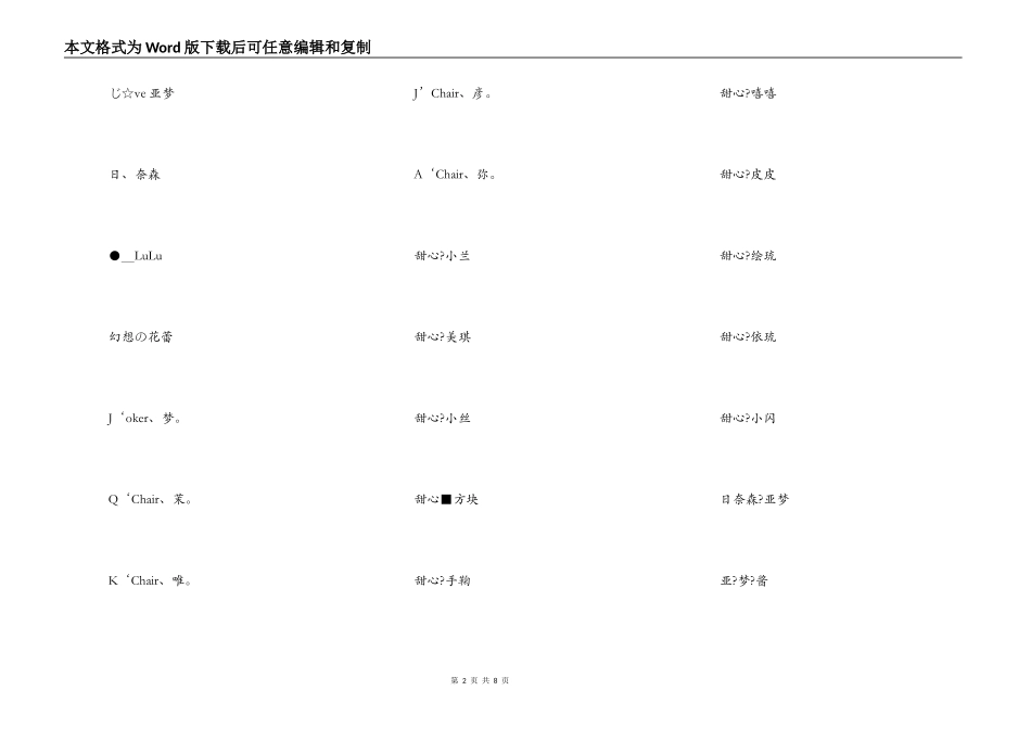 关于守护甜心的可爱网名_第2页