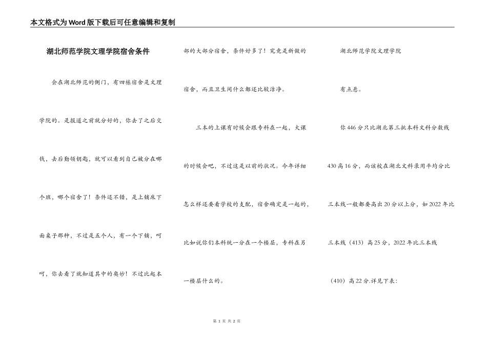 湖北师范学院文理学院宿舍条件_第1页