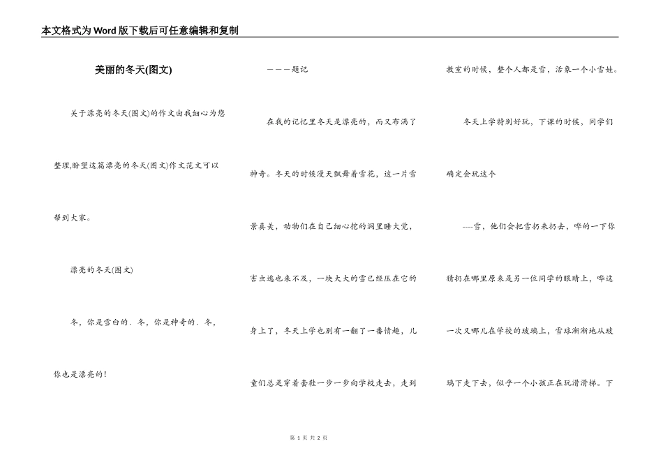 美丽的冬天(图文)_第1页