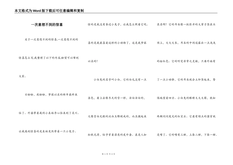 一次意想不到的惊喜_第1页