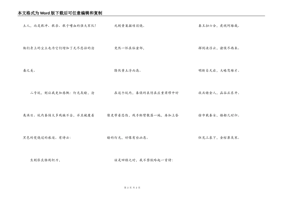 观秦始皇兵马俑有感_第2页