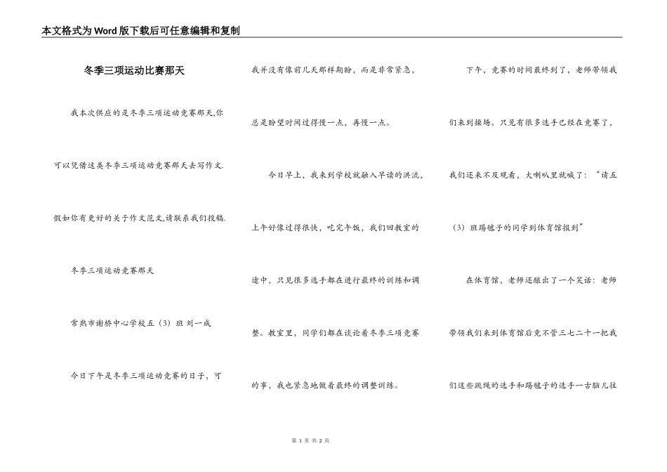 冬季三项运动比赛那天_第1页