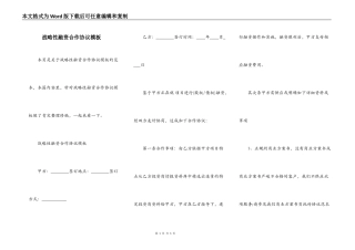 战略性融资合作协议模板