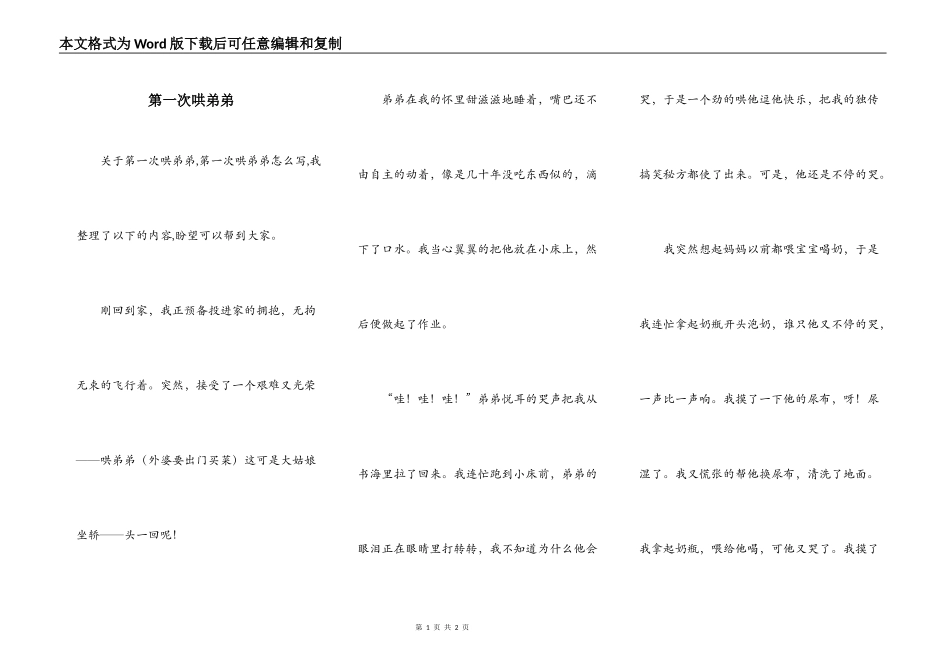第一次哄弟弟_第1页