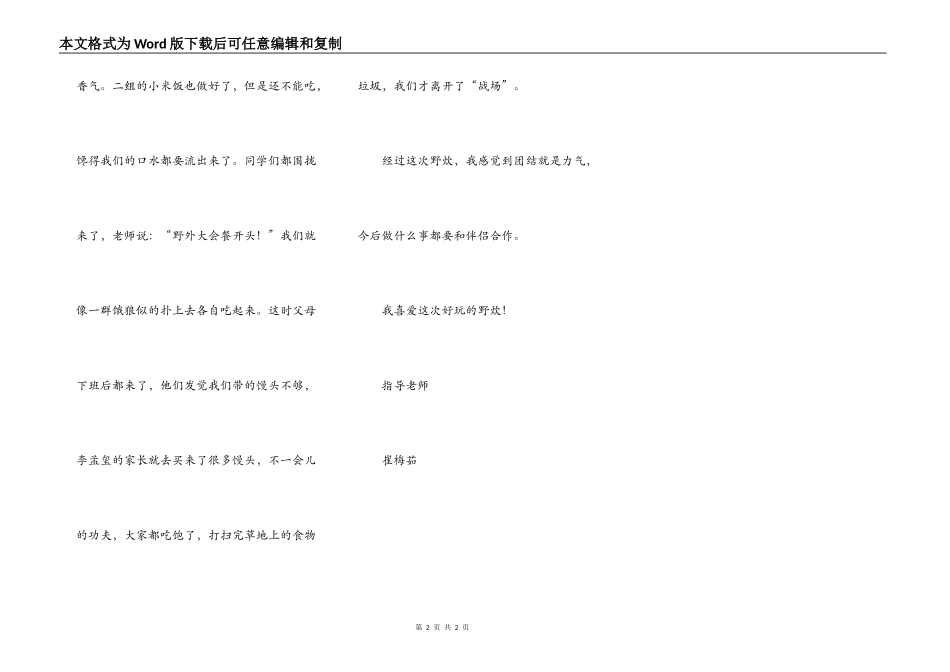 我喜欢这次有趣的野炊_第2页