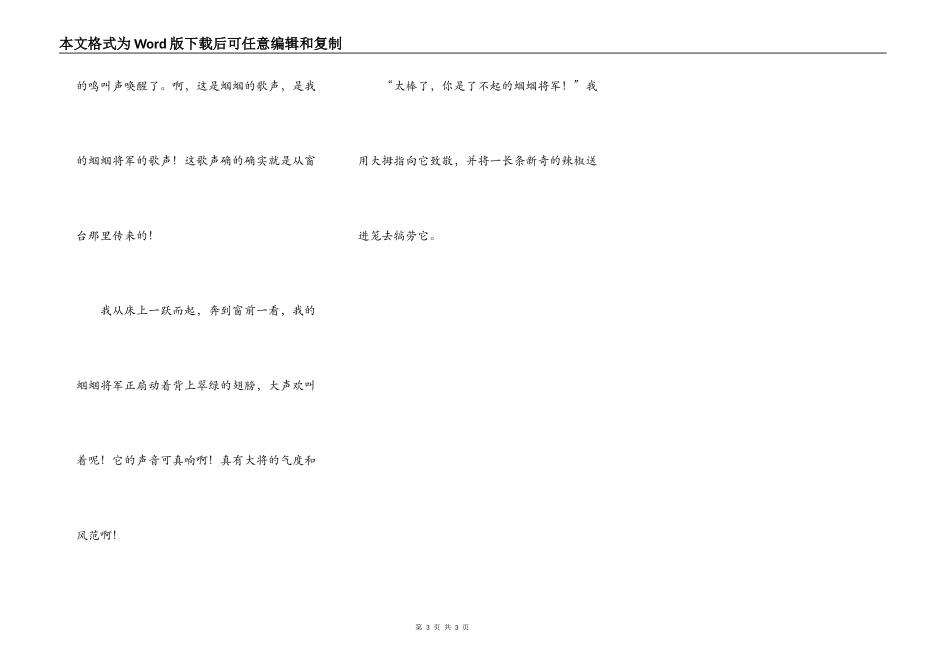 观察日记我的蝈蝈将军_第3页