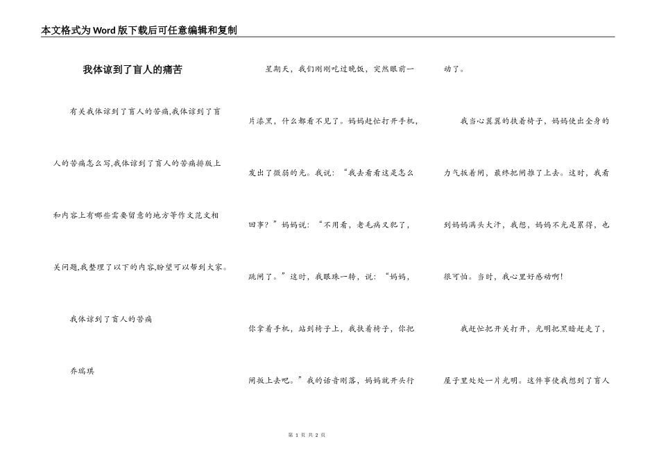 我体谅到了盲人的痛苦_第1页