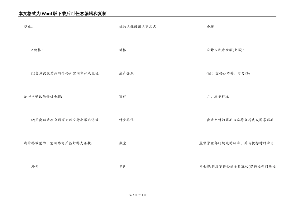 医疗机构采购药品买卖协议_第2页