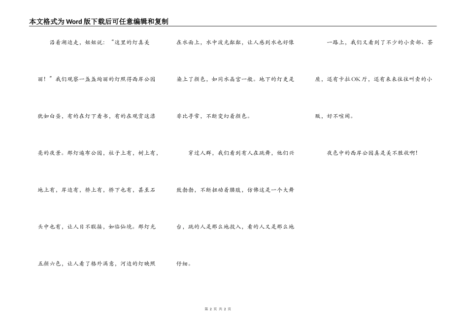 夜色中的西岸公园_第2页