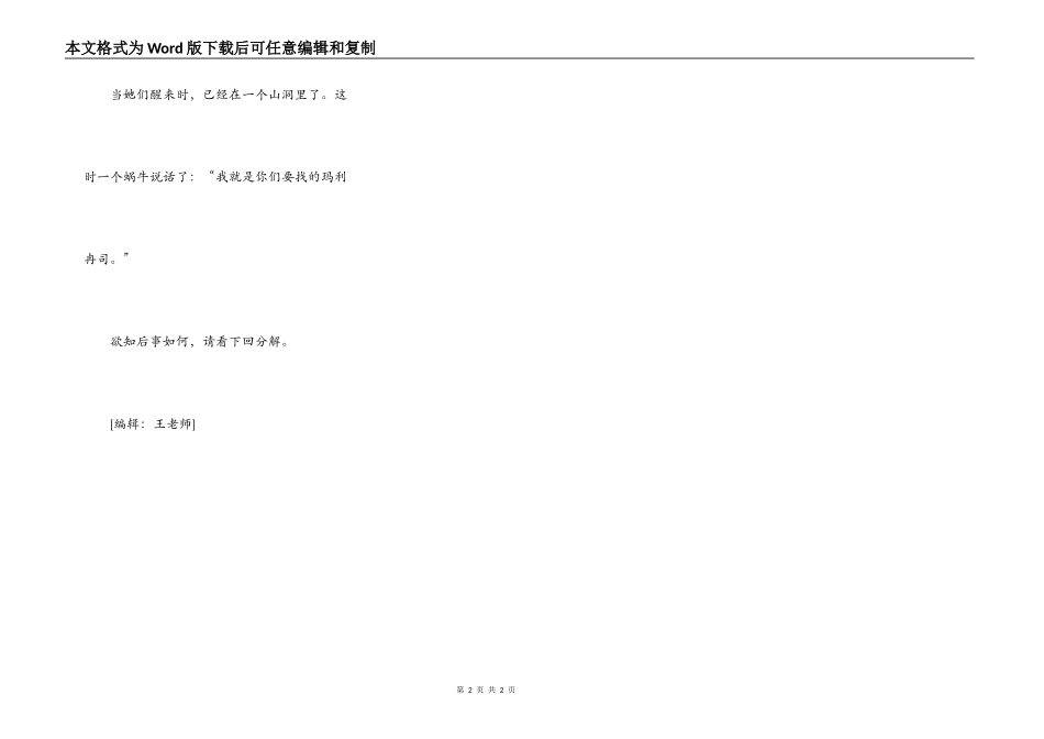 小老鼠维那历险记（十）见到玛利冉司-想象作文_第2页