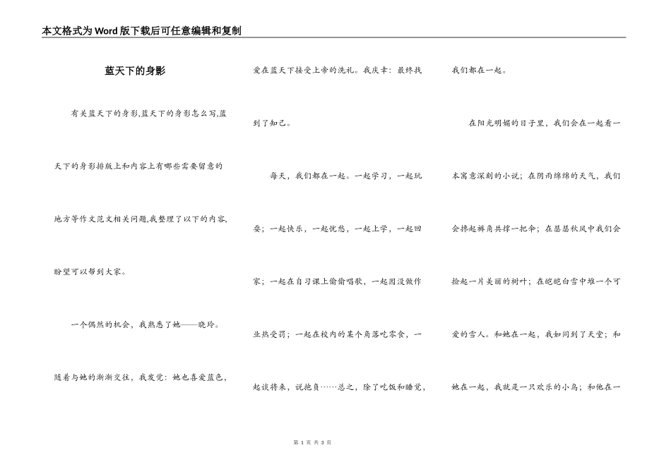 蓝天下的身影_第1页