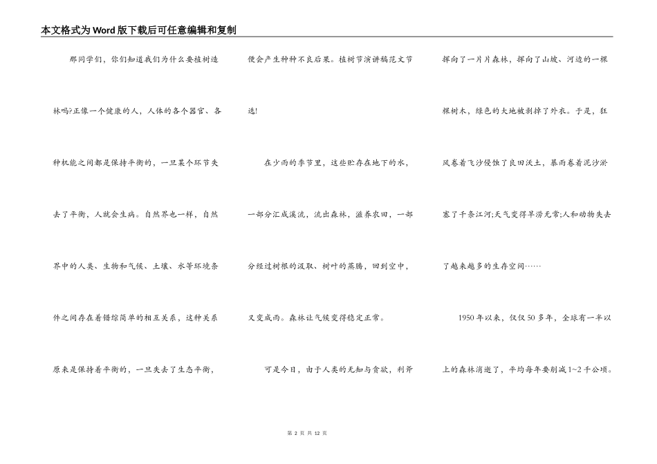 2021高中生植树节的演讲稿5篇_第2页