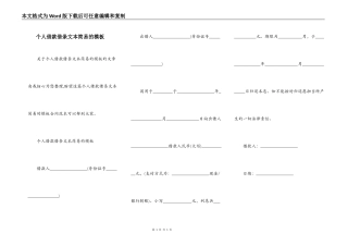 个人借款借条文本简易的模板