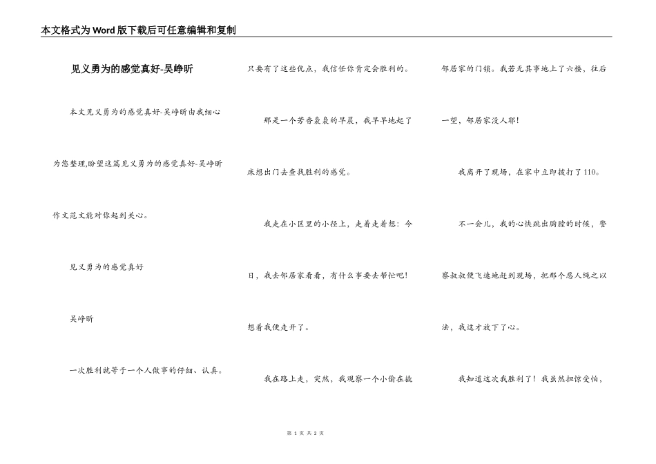 见义勇为的感觉真好-吴峥昕_第1页