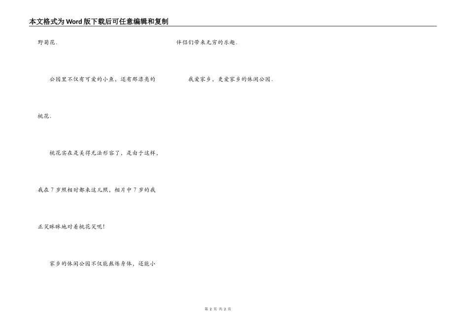 我爱家乡的休闲公园_第2页