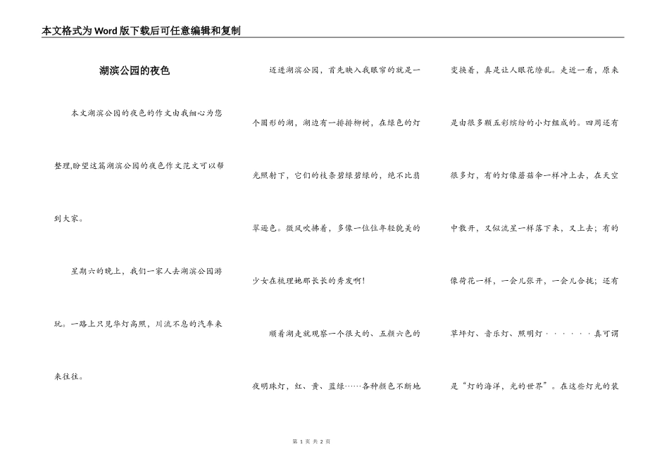 湖滨公园的夜色_第1页