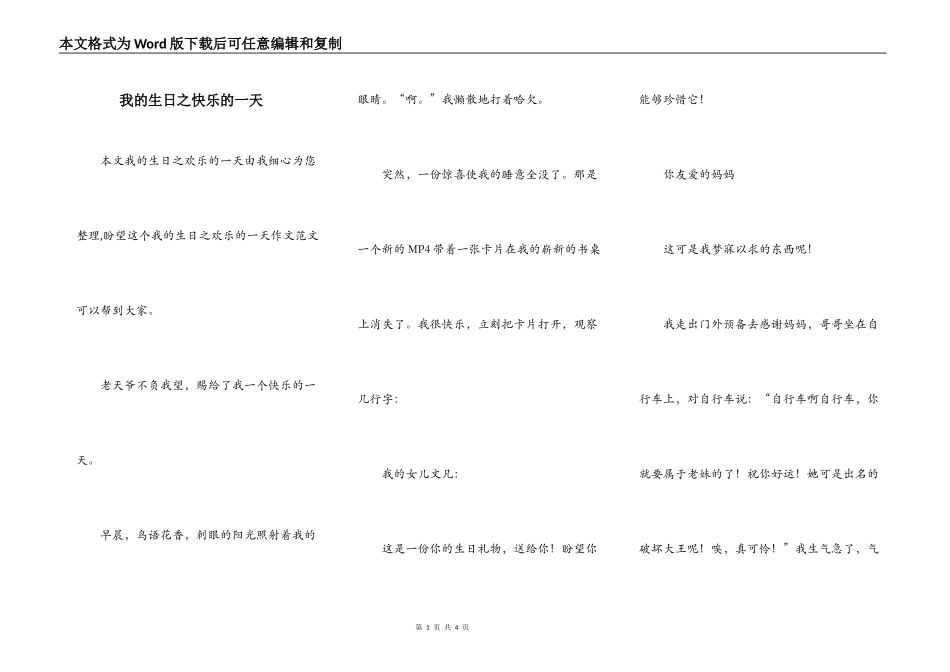 我的生日之快乐的一天_第1页