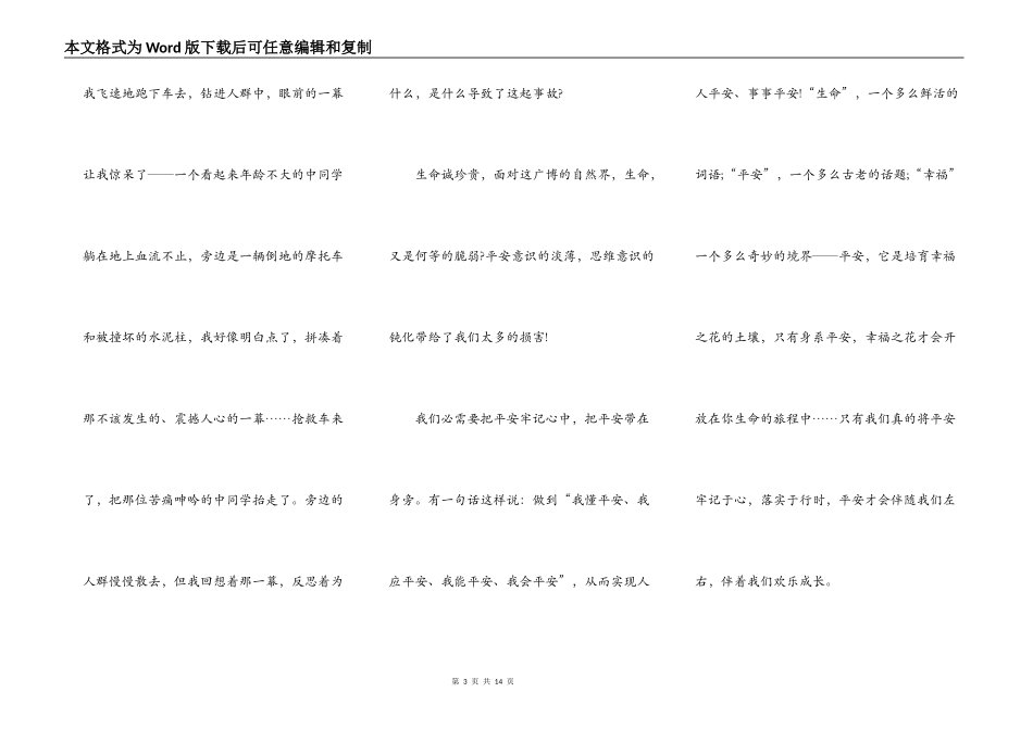 安全在我心中演讲主比赛稿5篇_第3页
