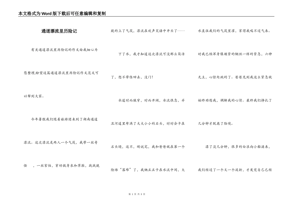 通道漂流里历险记_第1页