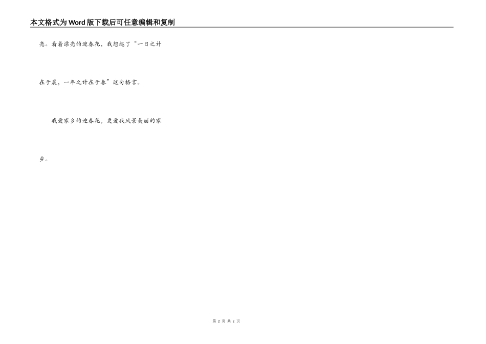 我爱家乡的迎春花_第2页