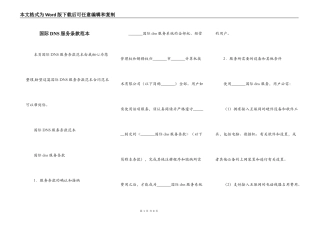 国际DNS服务条款范本