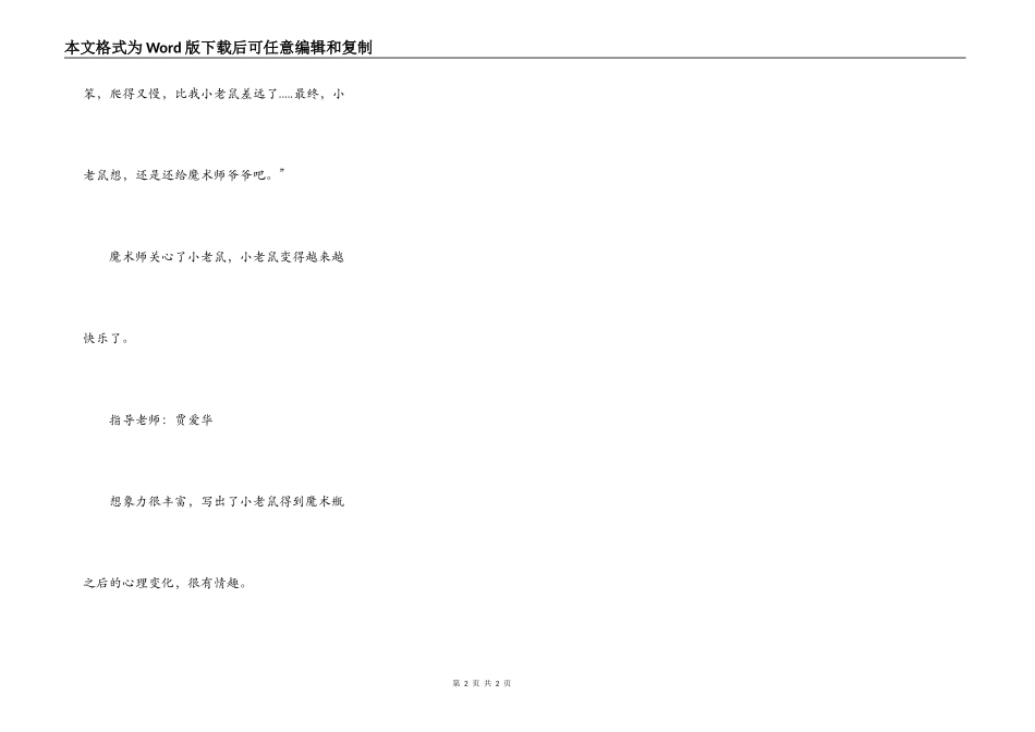 痛苦的小老鼠和善良的魔术师_第2页