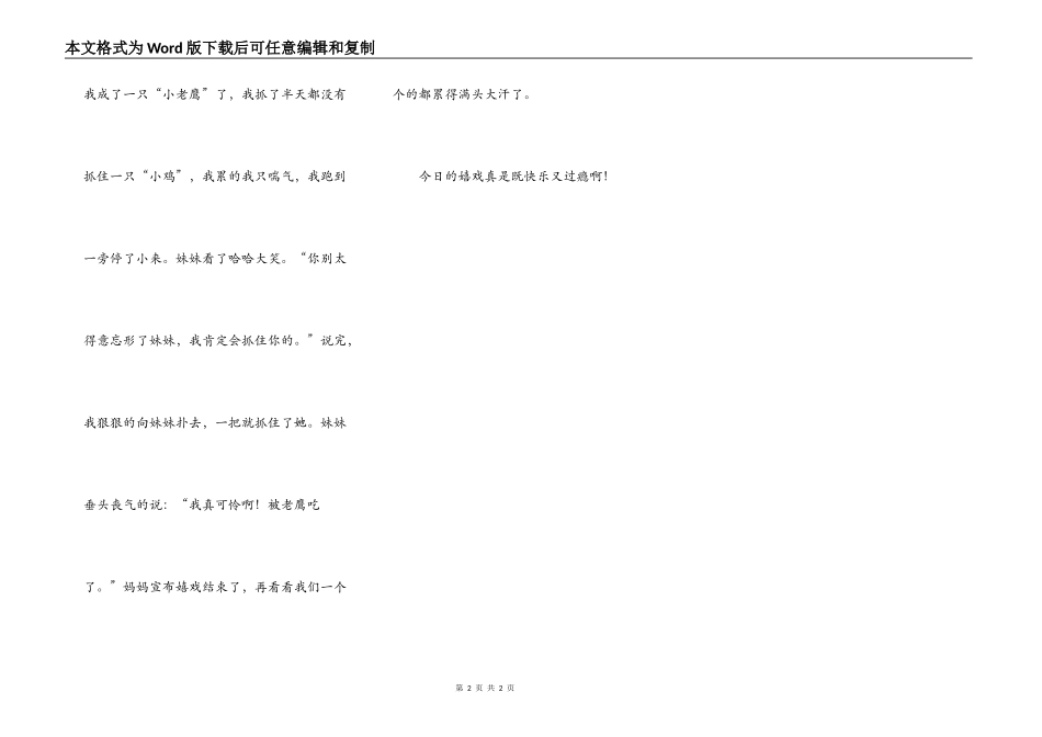 玩老鹰捉小鸡的游戏_第2页