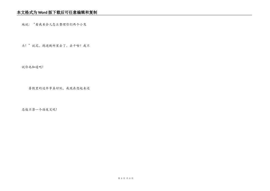 写一篇600字的《暑假趣事》的作文_第3页