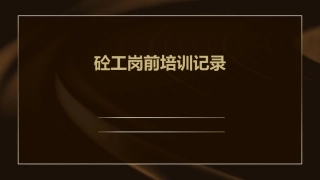 砼工岗前培训记录