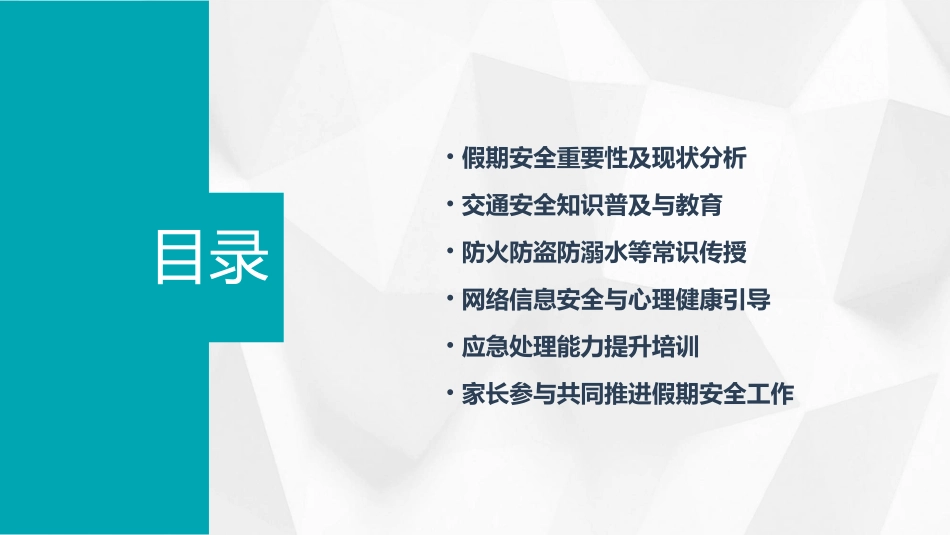 假期安全教育主题班会教案_第2页