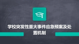 学校突发性重大事件应急预案及处置机制