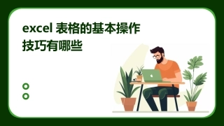 excel表格的基本操作技巧有哪些