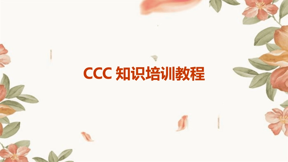 CCC知识培训教程_第1页