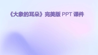 《大象的耳朵》完美版PPT课件